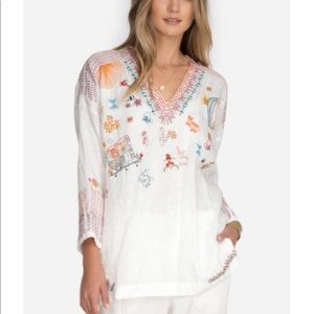 Johnny Was Pete and Greta Caia Linen Tunic size M - Picture 9 of 9